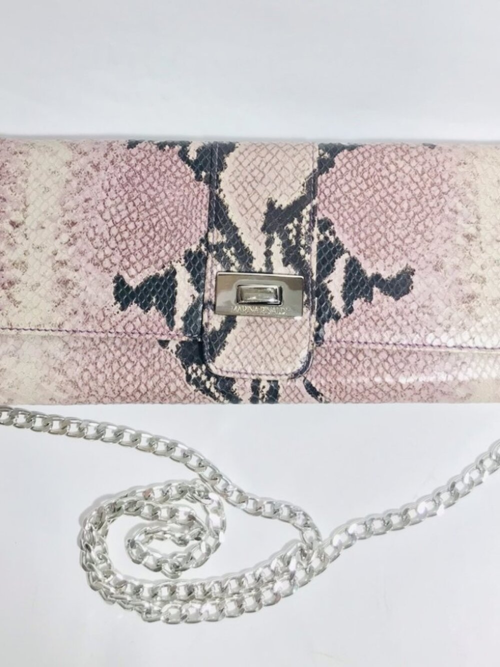 Marina Rinaldi Snakeskin Crossbody Clutch Bag